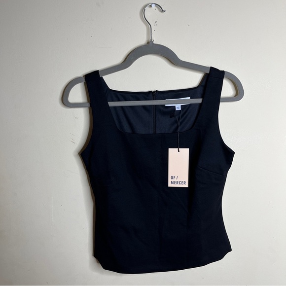 Of / Mercer Square Neck Tank Top Structured Workwear Shell Black Size S NWT - Picture 1 of 12